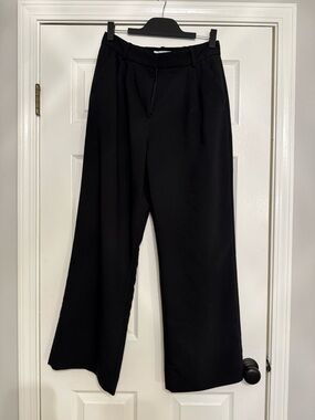 Abercrombie & Fitch Black High-Rise Wide-Leg Pants